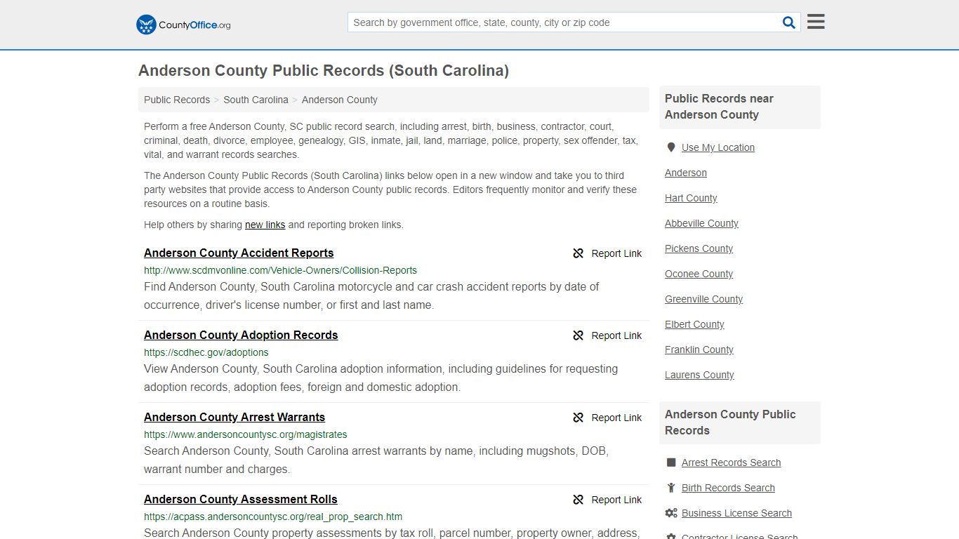 Public Records - Anderson County, SC (Business, Criminal ...